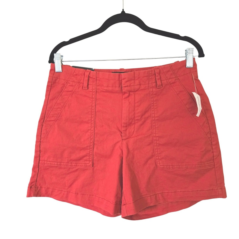 NWT Banana Republic Womens 4 Authentic Chino Utility Short Red Mid Rise Small